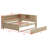 Wood Daybed With Storage Shelves And Trundle