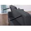 Causeuse convertible en lin gris foncé de 70 pouces avec console rabattable, porte-gobelets, ports de chargement USB et USB-C, siège à ressorts ensachés-1620058641