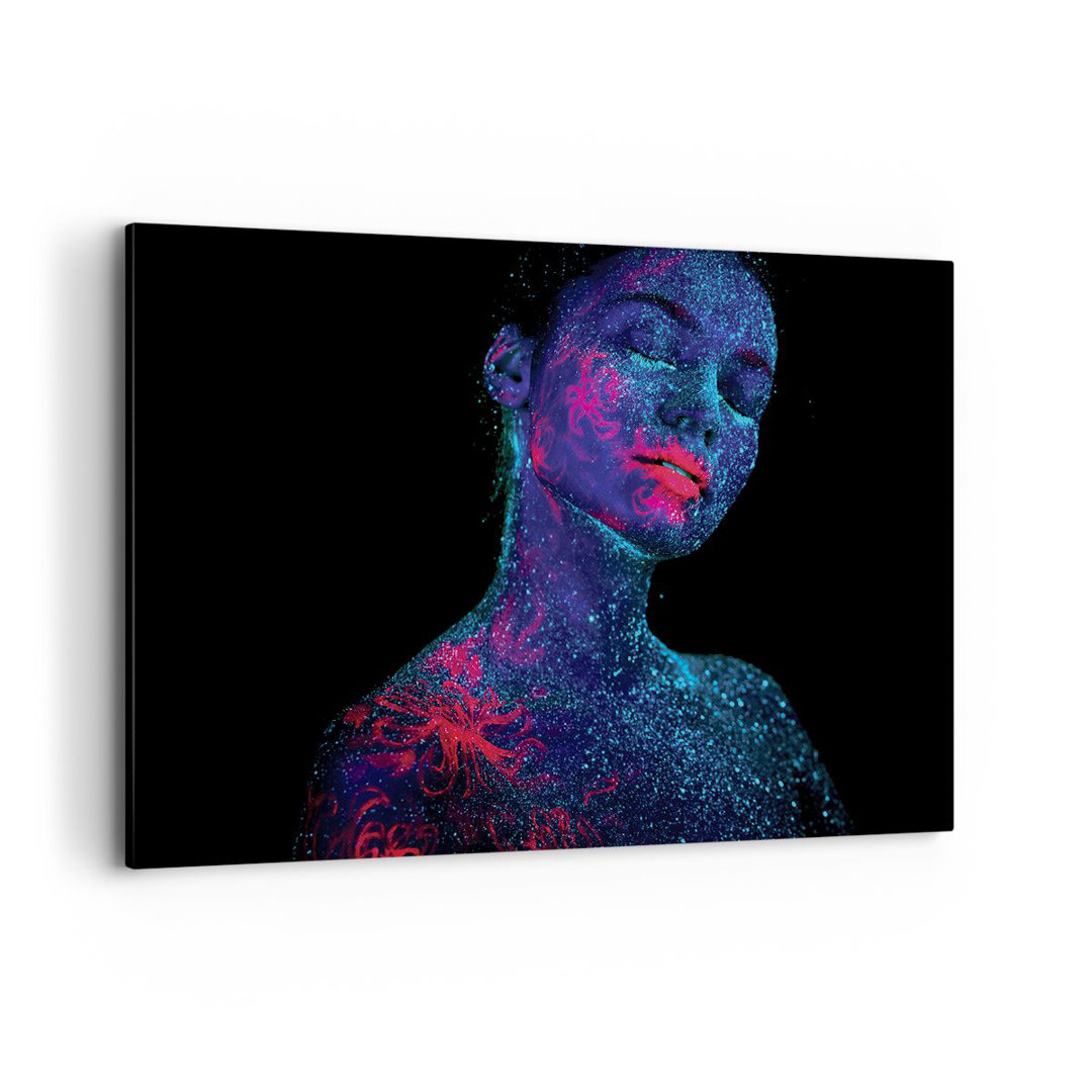 Leinwandbild Woman Ultraviolet Glitter