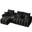 Tissu modulaire noir 91,7 po avec console, porte-gobelet et rangement, porte-nuage modulaire moderne pour un salon confortable