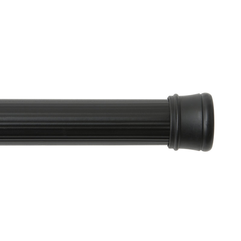 72'' Straight Tension Shower Curtain Rod, Black