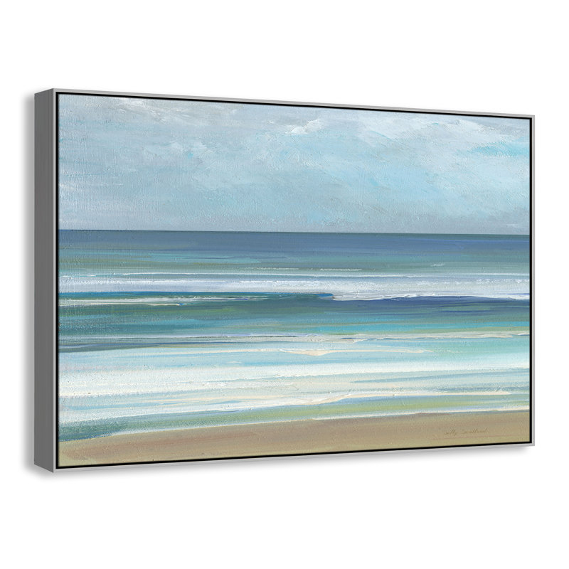 «Gentle Waves I» par Sally Swatland, H 41,5 po x l 61,5 po, Argent argent