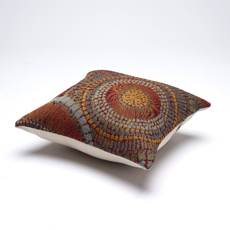 Saffron Multicolor Abstract Circles Indoor/Outdoor Pillow 18"