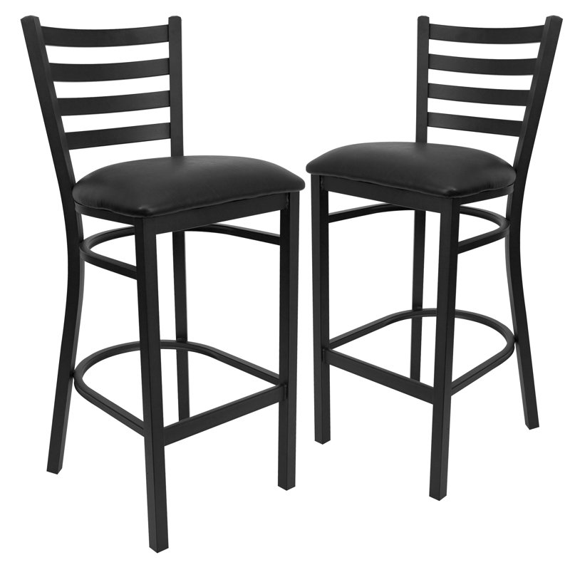 Tabourets de bar Brixton Hercules Series, Noir, Noir, 2