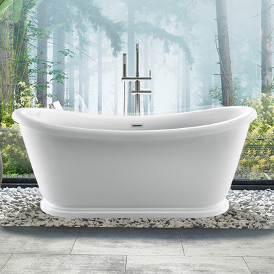Morgan 69'' x 30.63'' Freestanding Soaking Acrylic Bathtub