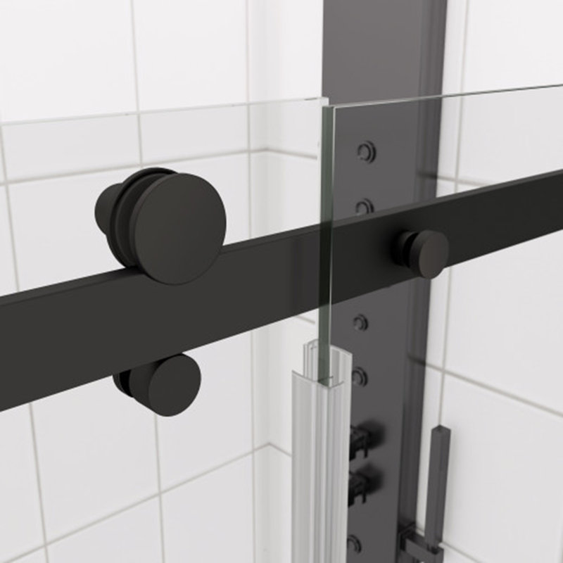Porte de douche coulissante lisse avec verre trempé épais