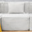L-Shaped Modular Sectional Sofa, 3-Seater With Ottoman, Striped Corduroy Fabric, High-Density Foam For Home, Apartment, Office (Light Gray)-750092318