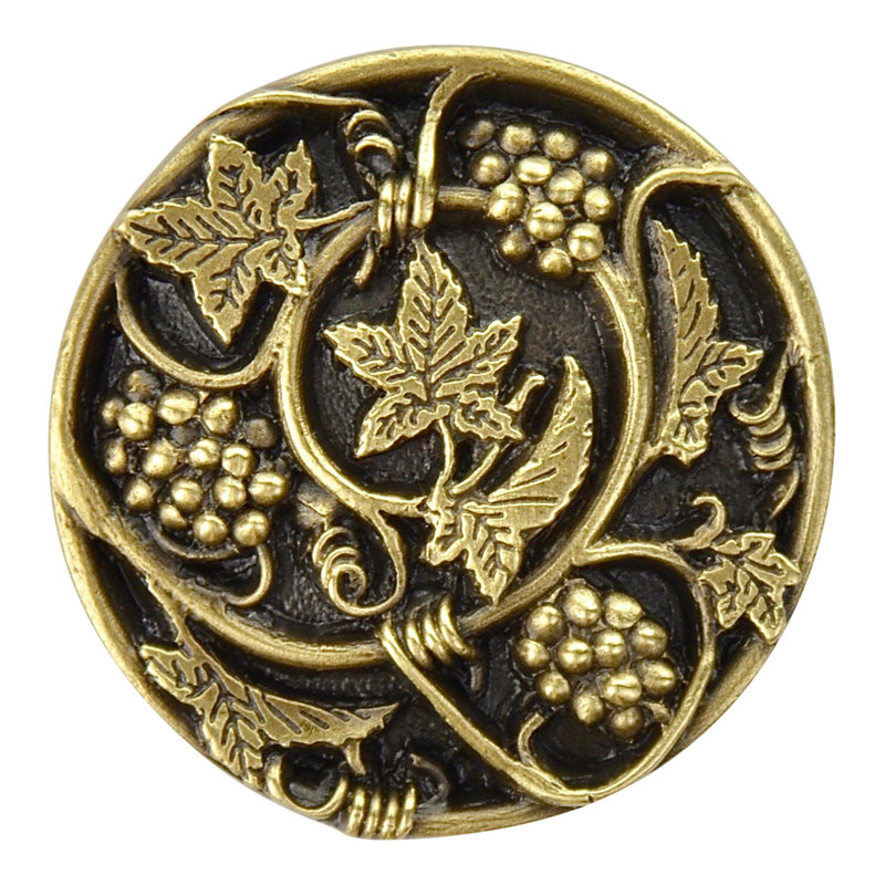 Tuscan Mushroom Knob, Antique Brass