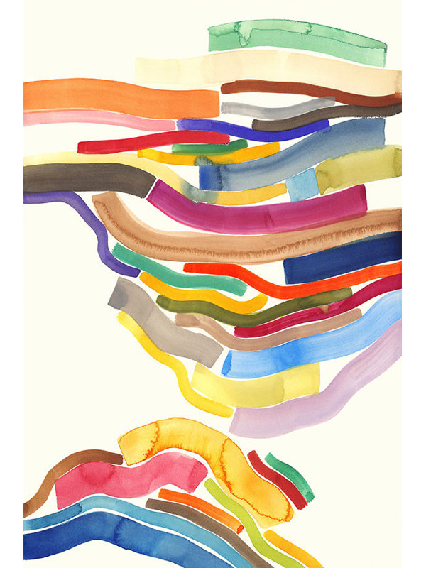 Summer Popsicle III Painting by Jean Kenna, 36" H x 24" W x 1.5" D, Image Brush Gel