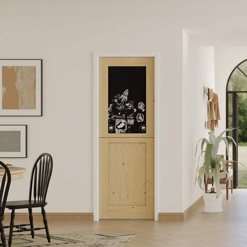 Dalle de porte avec panneau noir Dutch, 32 po x 80 po, 1