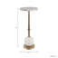 Table d'appoint ronde en métal avec piètement sphérique moderne, idéale pour le bureau ou un coin lecture - Table d'appoint étroite et contemporaine pour le salon - 63,5 cm, or et blanc