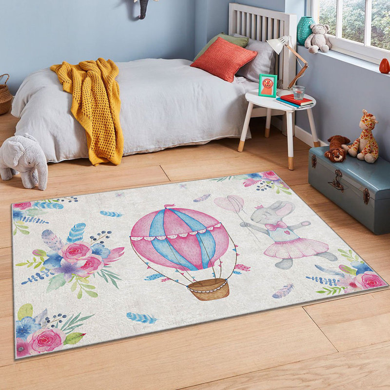 Tapis luxueux, 4,6 x 7,2 pi, 100% polyester, 740 g / m² | Revers en feutre antidérapant, éponge stratifiée pour le confort, antibactérien et facile à nettoyer | Tissu de velours élégant avec impression numérique, lavable à la machine