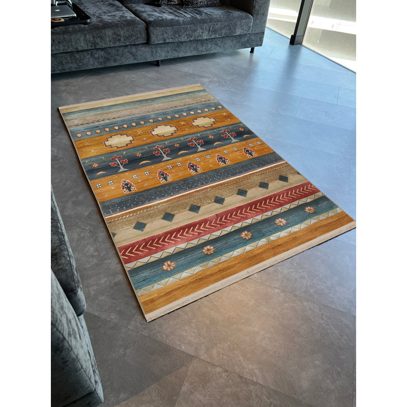 Tapis décoratif multicolore, Rectangle 3 pi 9,81 po x 4 pi 11,06 po
