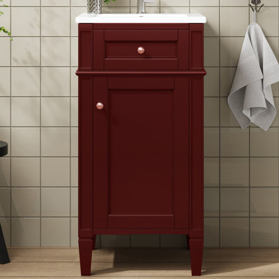 16'' Small Bathroom Vanity With Ceramic Top