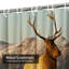 Rideau de douche avec 12 crochets Colorado Elk-1718670528