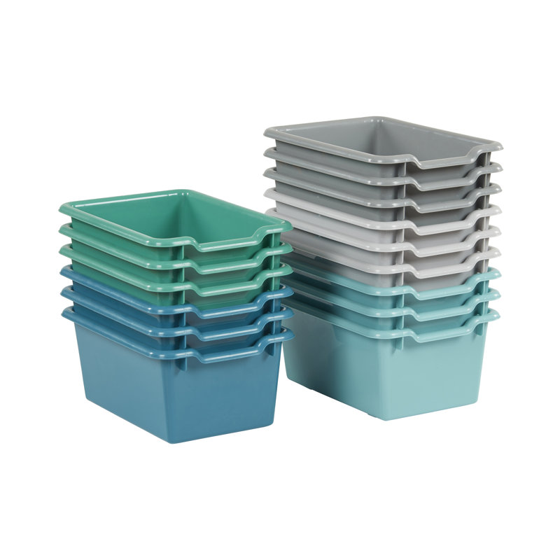 Bacs de rangement en plastique ECR4Kids, Gris/vert