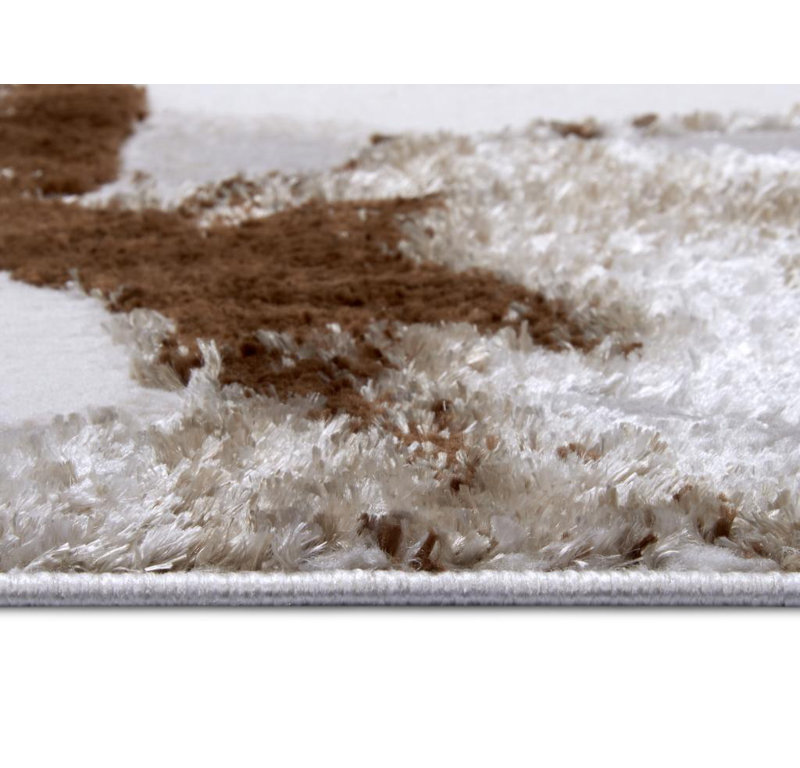 Shine White/Brown Rug, Rectangle 120 x 170cm