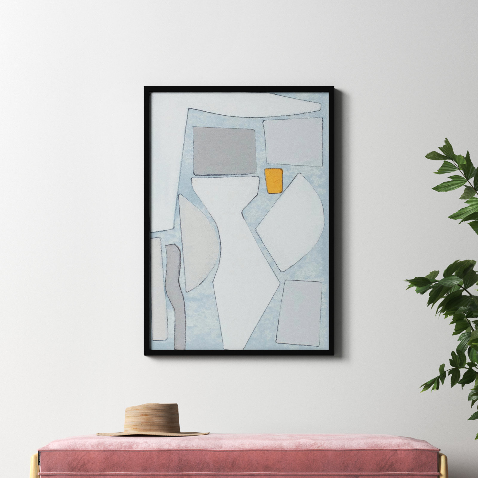 Femi "Elements of the Chateau IV" Print, 41" H x 29" W x 1" D, White