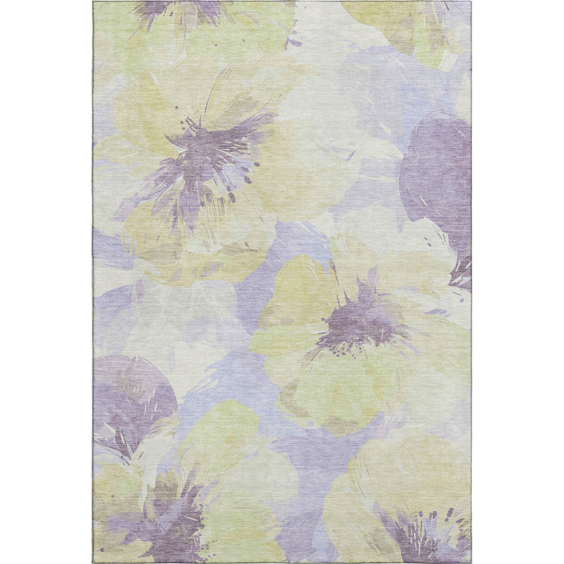 Premium Machine Washable Harjo AMF1554 Floral Rug, Rectangle 2'6" x 3'10"