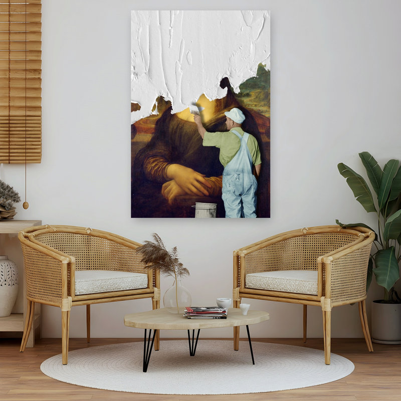 Mona Lisa Reimagined Classic Modern Abstract Wall Art Print, 152.4cm H x 101.6cm W