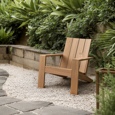 Chaise Adirondack moderne Emerson | Méridienne d'extérieur en bois d'acacia