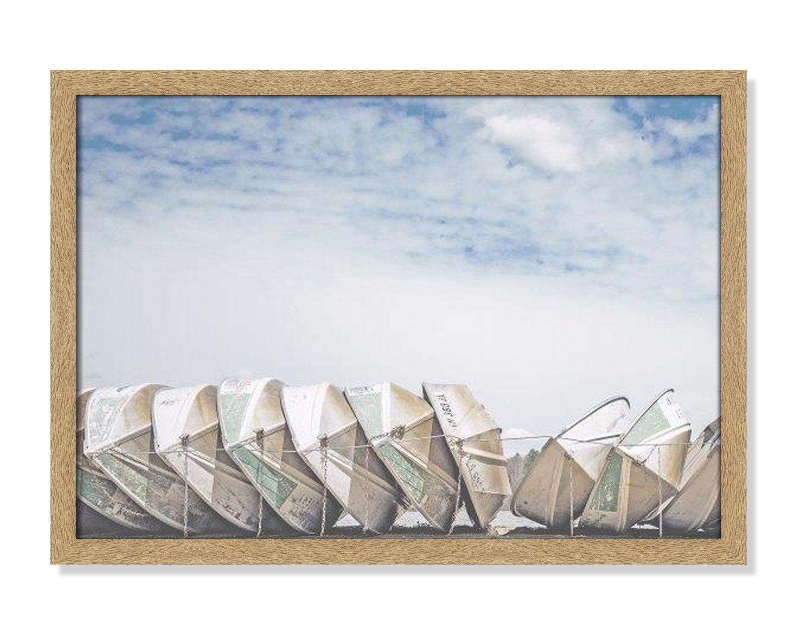Hennecy "Wooden Boats" Print by Leah Straatsma, 17" H x 23" W x 1.25" D, Natural