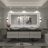 Molly Black Metal Framed LED Front Light and Backlit Anti-Fog Wall Bathroom/ Vanity Mirror-1060104986