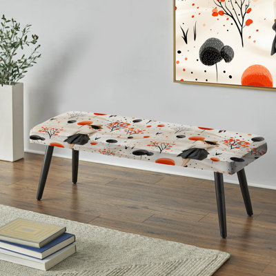 Banc rembourré noir Utterback - Mid-Century