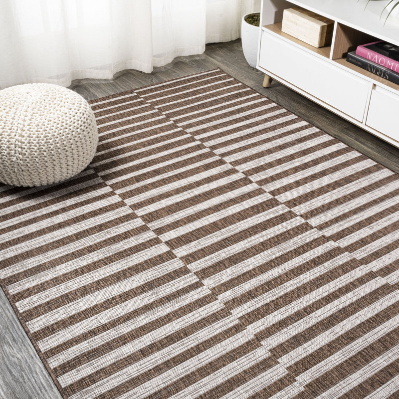 Striped and Geometric Rug, Rectangle 7'9" x 10'