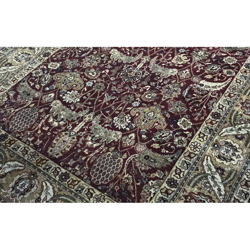 Tapis vin et crème noué à la main de haute qualité