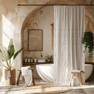 Geometric Lines Shower Curtain