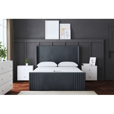 Elara Winged Panel Bed with Headboard