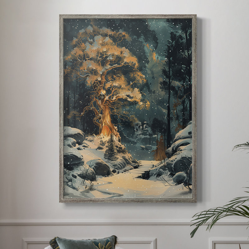 «Christmas Holiday Art DCXV», reproduction d'art encadrée - bois massif, H 15 po x l 12 po