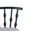 Tabouret de bar d'intérieur en bois Doria, finition noire avec revêtement gris, ensemble de 2