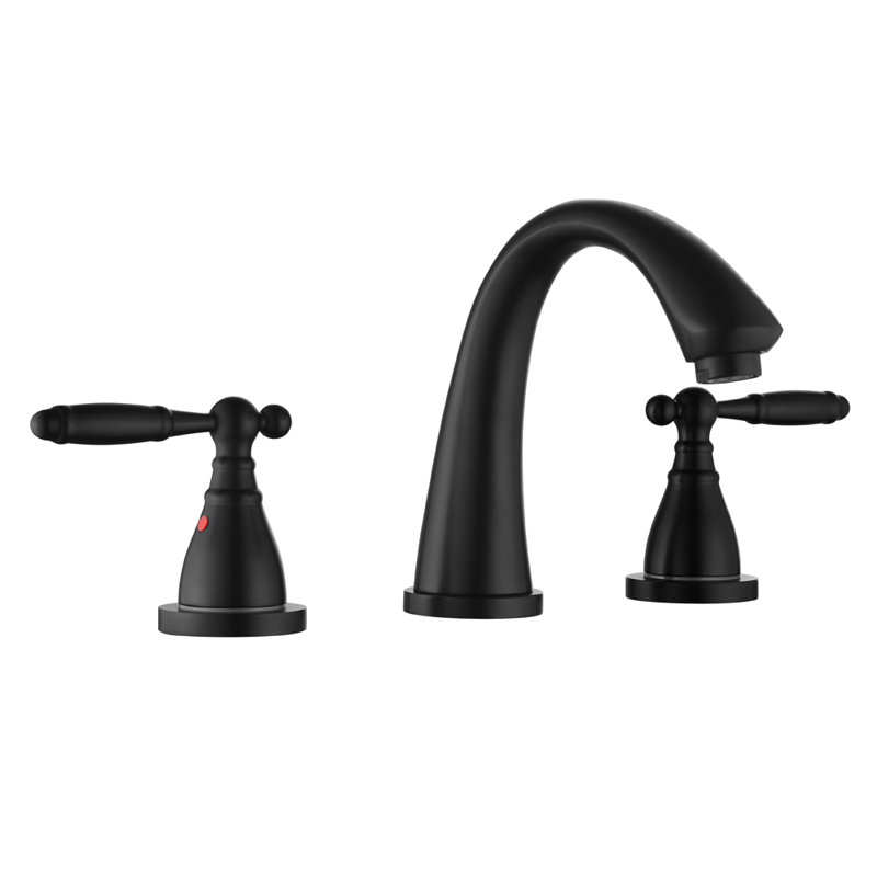 Widespread 2-handle Bathroom Faucet, Black