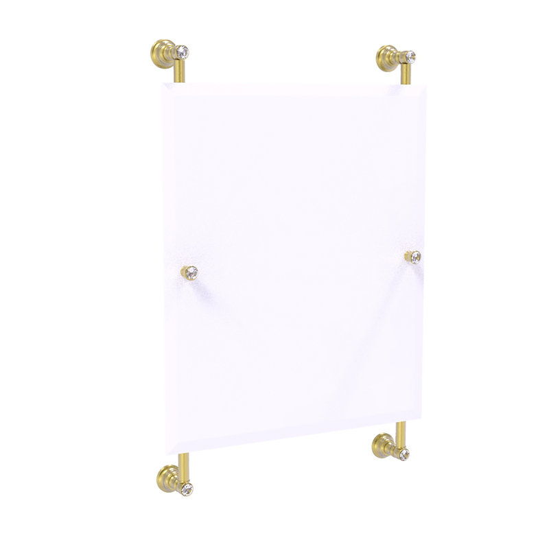 Miroir de meuble-lavabo biseauté sans cadre Gavin, Laiton satiné, 27,7 po x 21 po