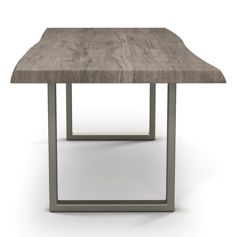 Colin Dining Table, 29.75"H x 79"L x 40"W, Pewter, Sandblasted Gray