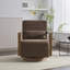 Chaise d'appoint pivotante moderne rembourrée avec accoudoirs en bois massif-890586966