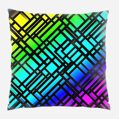Geometric Microsuede Reversible Throw Pillow