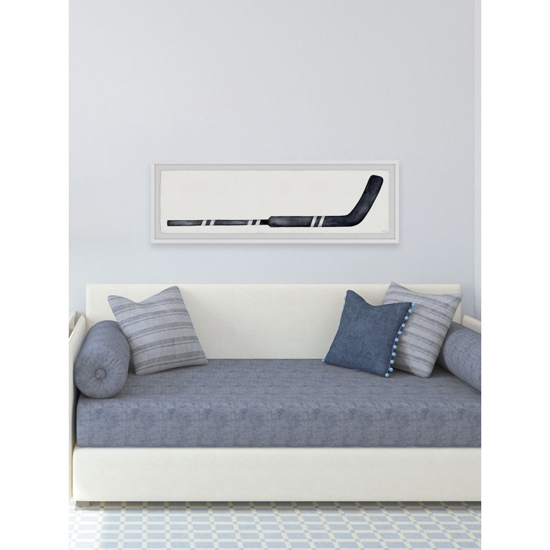 'Black Hockey Stick' Framed Print, 10" H x 30" W x 1.5" D