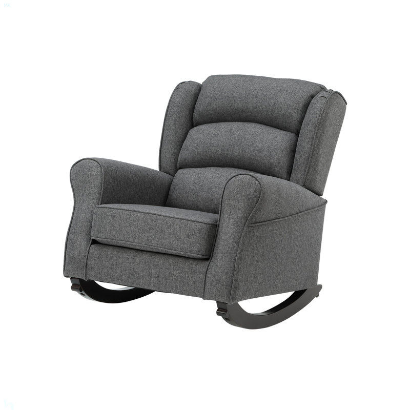 Chaise berçante Fabien en tissu gris