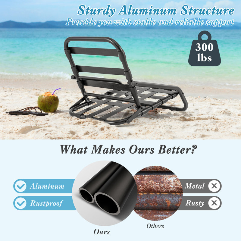 Chaise de plage pliante portative en aluminium