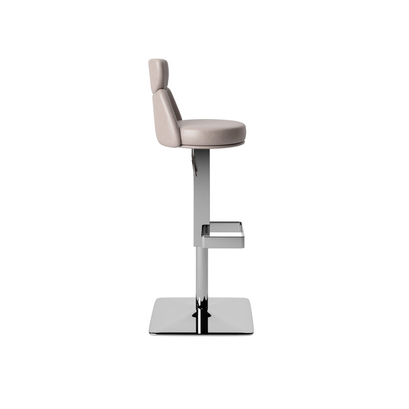 Height Adjustable Swivel Bar Stool, Taupe
