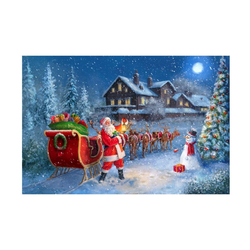 Art sur toile GL Studio Santa & Reindeer on Christmas Eve, H 22 po x l 32 po