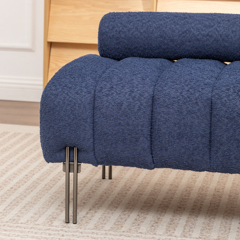 Banc de rembourrage de 52 po Ashyiah, Bleu