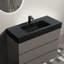 Meuble-lavabo de salle de bain avec lavabo, grand meuble-lavabo autoportant avec rangement, lavabo une pièce noir sans drain ni robinet, pré-assemblé-64458444-64458446