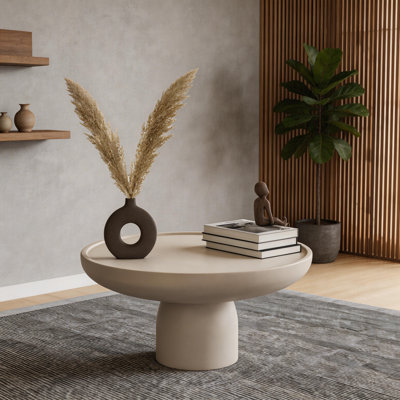 Modern Ivory Style Cement Coffee Table