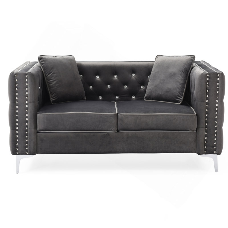 Causeuse contemporaine stylisée grise, Gris