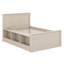 Lit plateforme en bois avec lit gigogne et armoire de rangement, cadre de lit de rangement avec tête de lit-1128217060