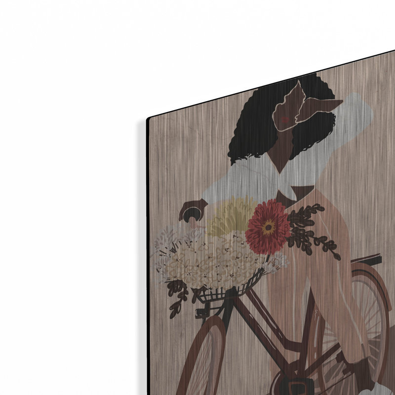 Art mural en métal Winston Porter «Cyclist» par Svetlana Aleynikova, H 16 po x l 12 po